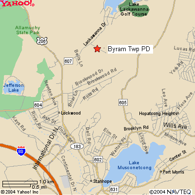 Map of General Area Around Byram Police Station
